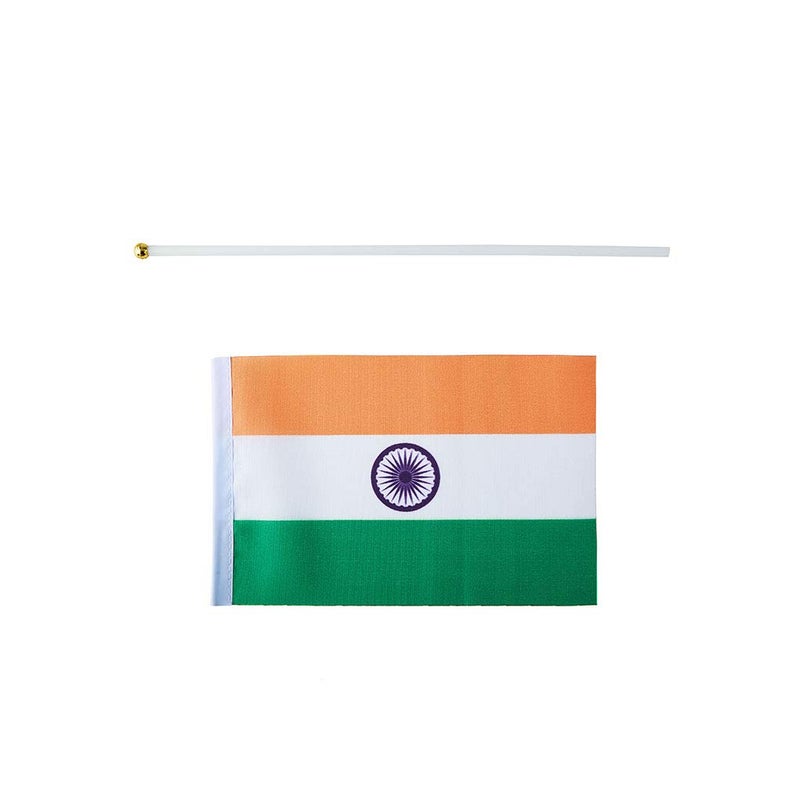 mflagperft India Flag Indian Flag, Small Mini Handheld India Flags on Stick, Ideal for Party Parades Sports Events Patriotic Festival Decorations - Image 4